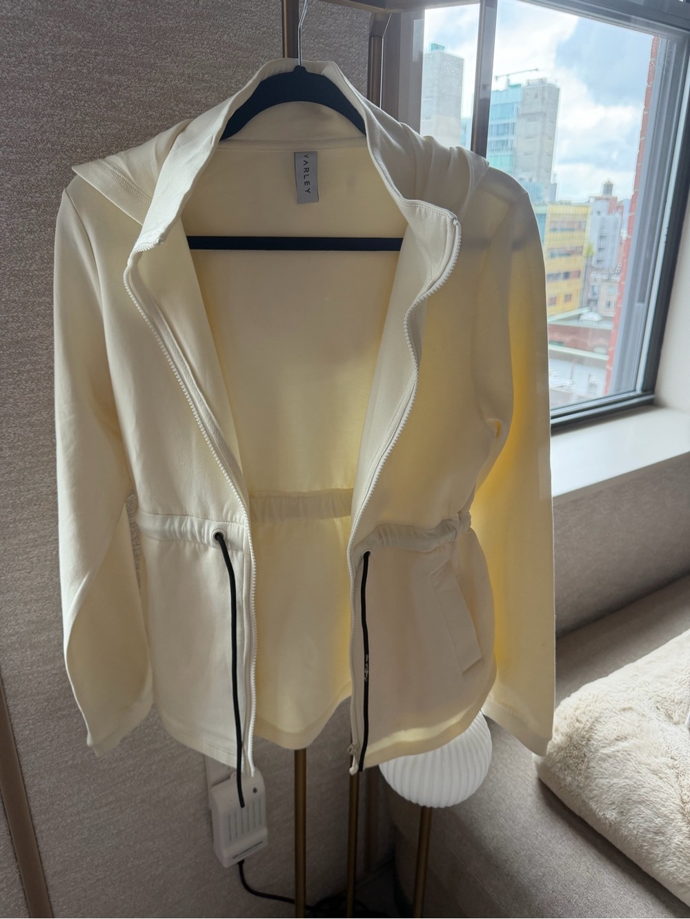 Varley Cream Drawcord Hooded Utility Jacket
